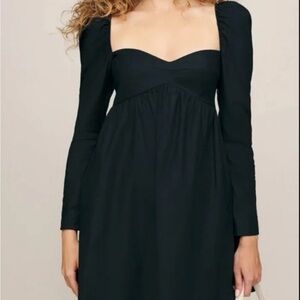 Reformation Black Long Sleeve Dress